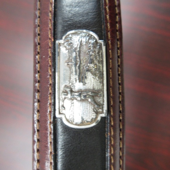 Onyx by Brighton Belt Mens Large Leather Silver Western Hardware 12000 Cowboy - Picture 5 of 11